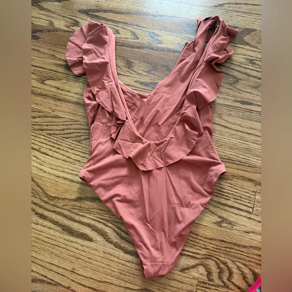 Eberjey Light-Rust Ruffle Swimsuit - Picture 2 of 5